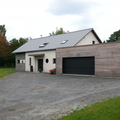 St Pavace (72) - Construction d'une maison individuelle couverture zinc quartz